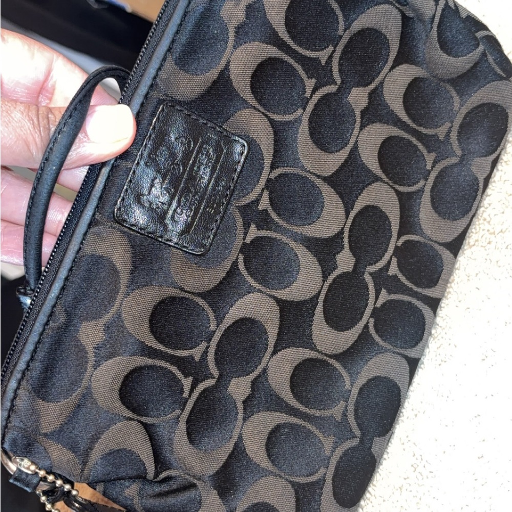 Coach Brown and Black Patterned Wristlet